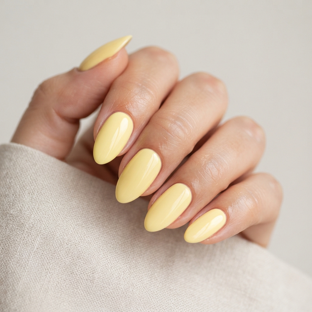 Pastel Yellow Gel Nail Ideas