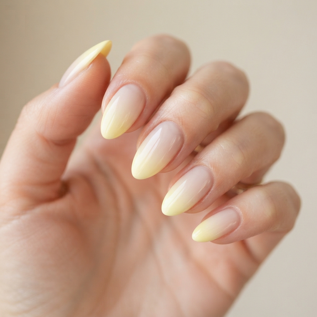 Pastel Yellow Gradient Tip Ideas