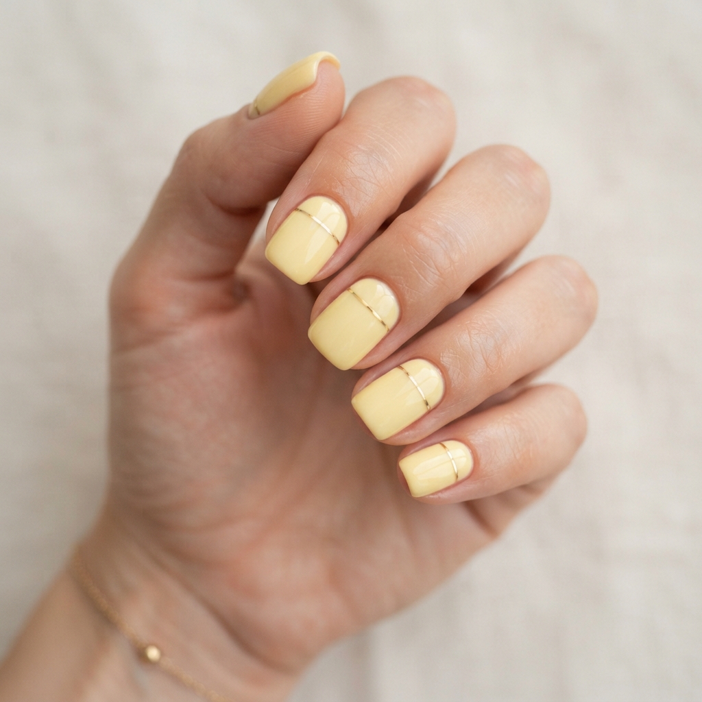 Pastel Yellow Minimalist Nail Ideas