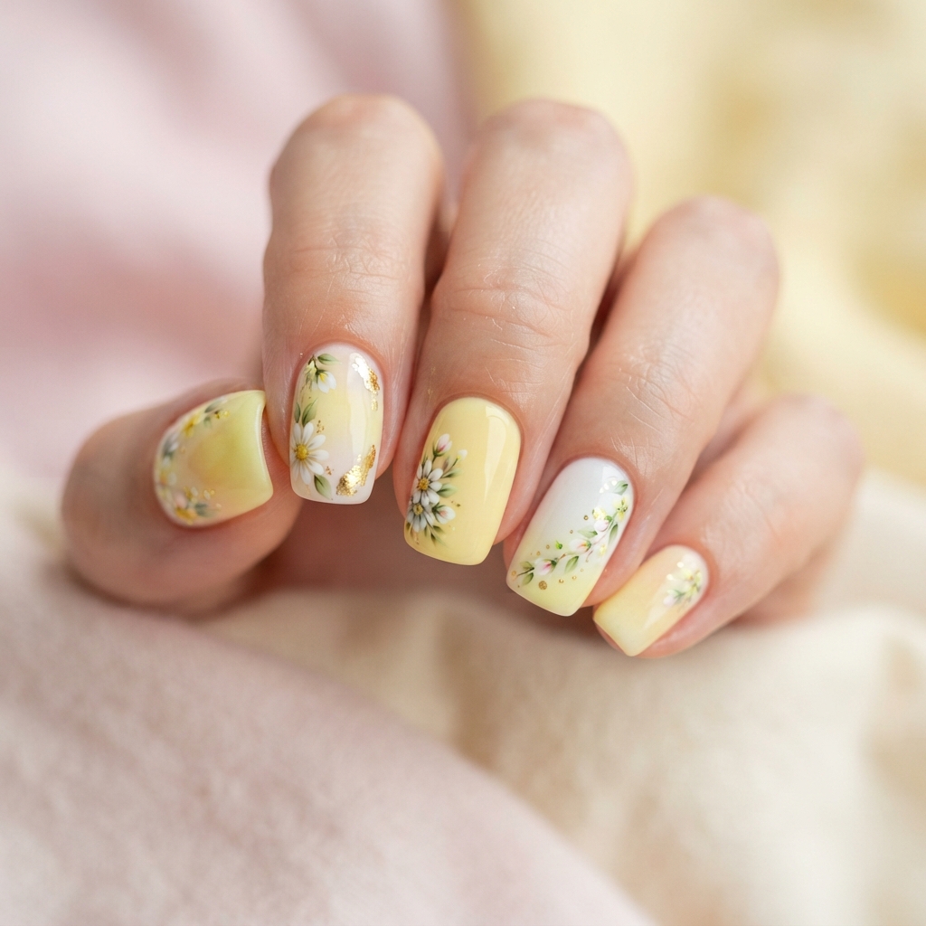Pastel Yellow Spring Nail Ideas