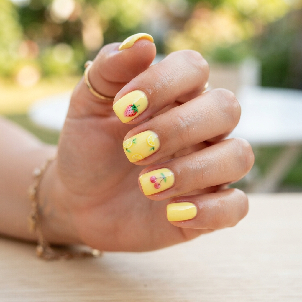 Pastel Yellow Summer Nail Ideas