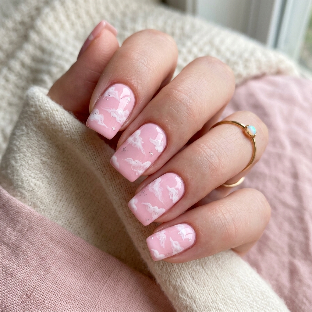 Pink Cloud Nail Ideas