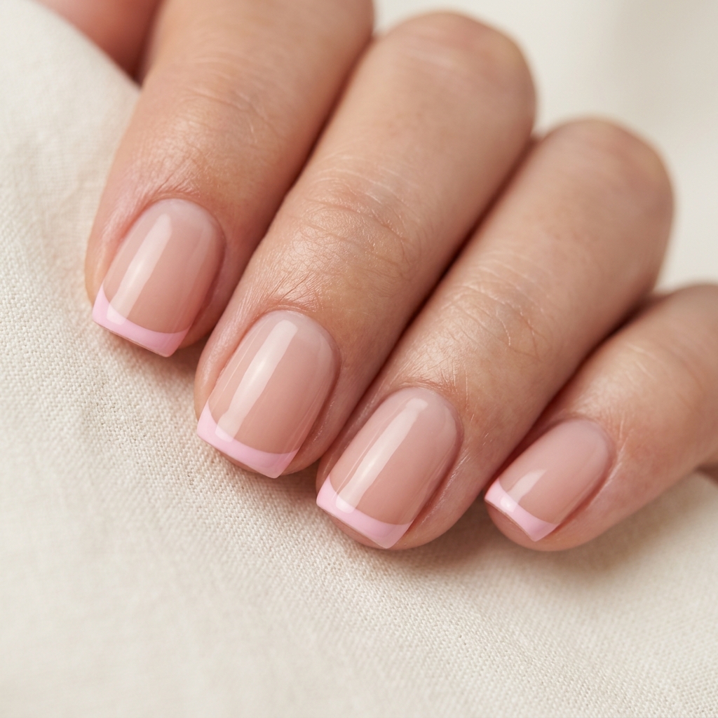 Cute Pink Nails French Tip