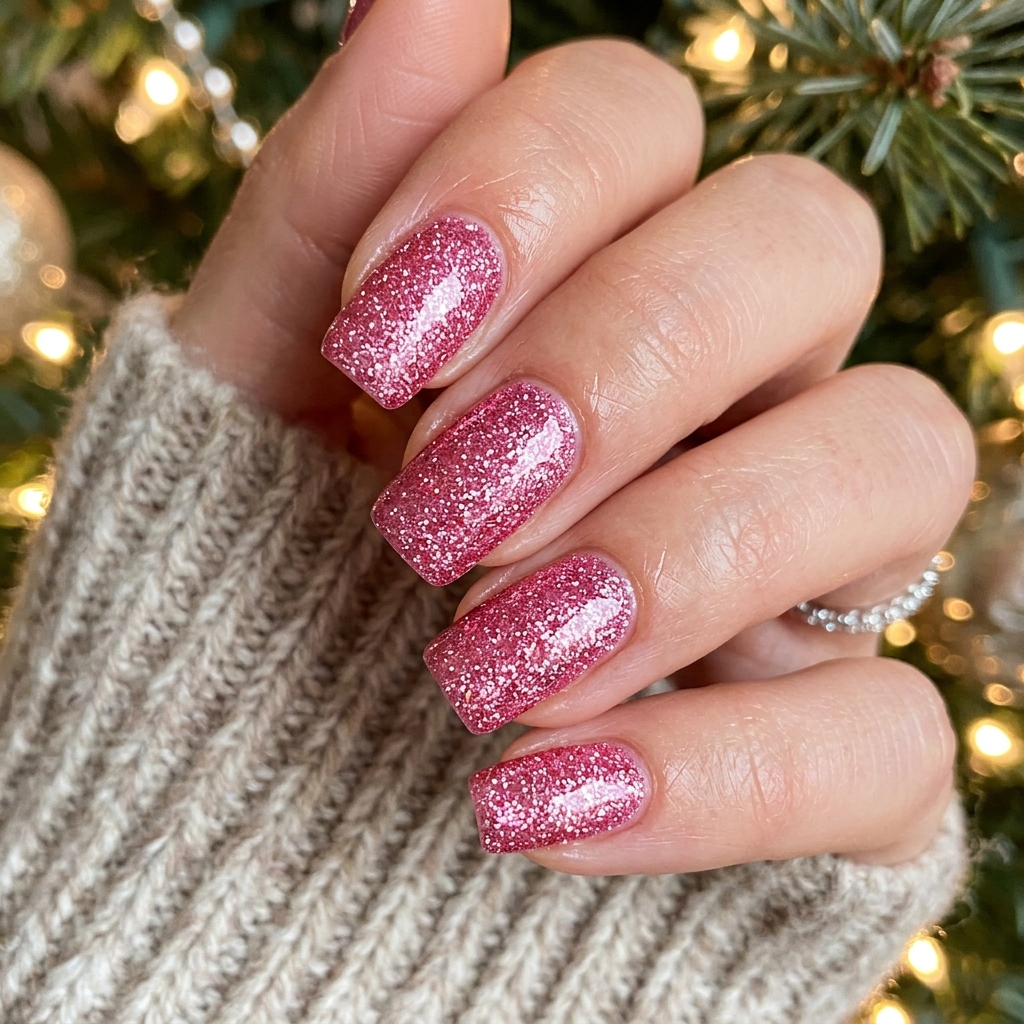 Pink Glitter Nail Ideas