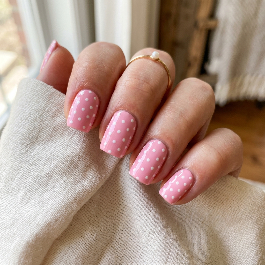 Pink Polka Dot Nail Ideas