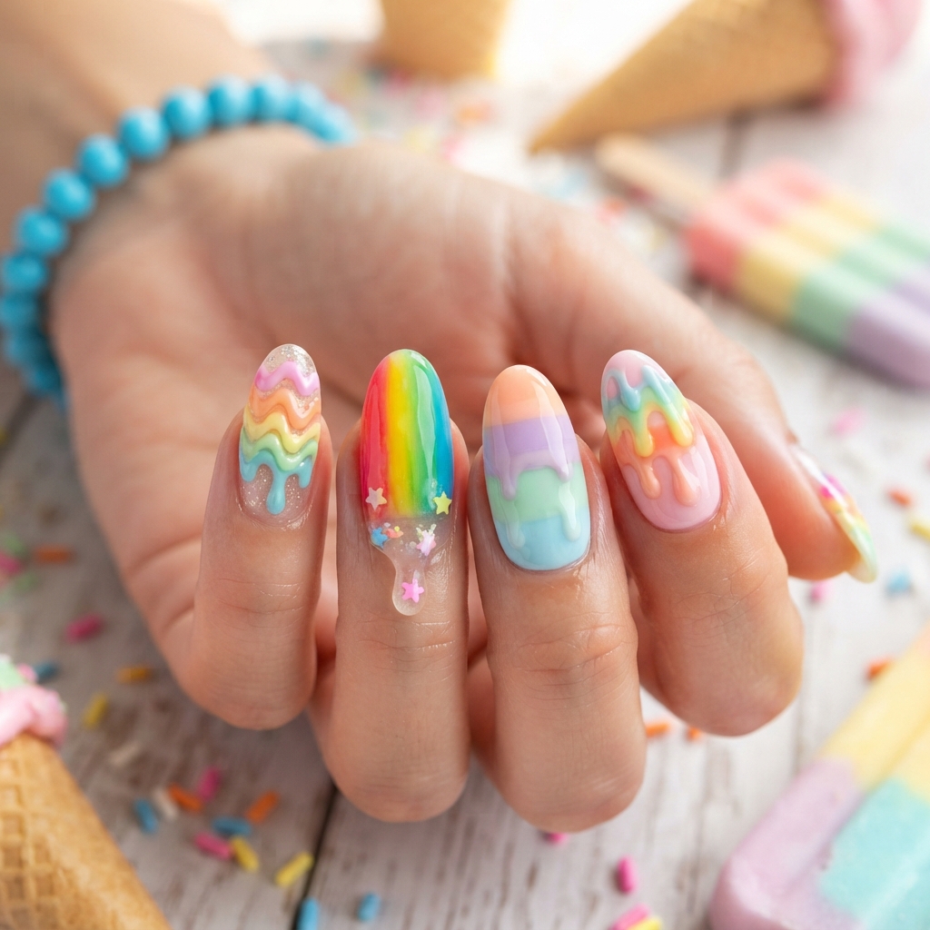 Best 30 Colorful Summer Nails Ideas for Every Vacation Vibe 19 Popsicle Nail Art Ideas
