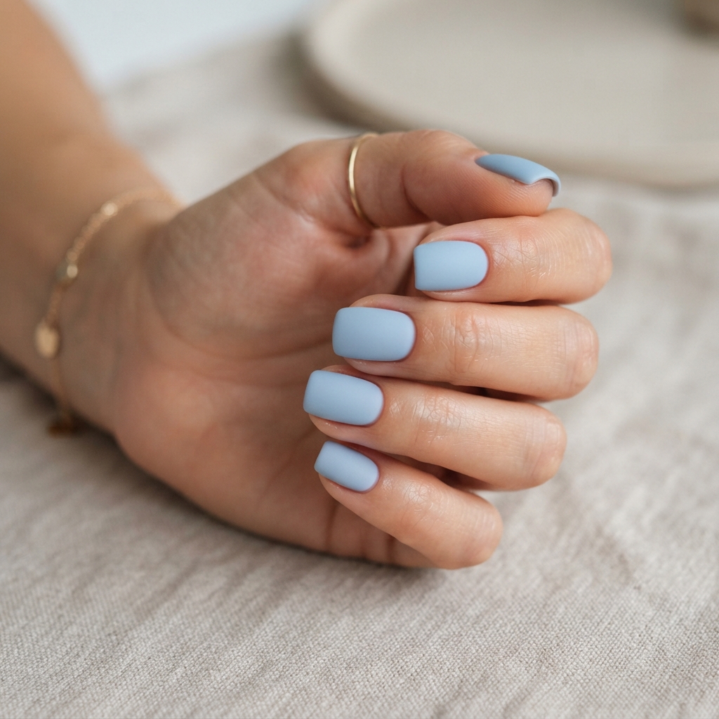 30 Blue Christmas Nails Ideas: to Try This Holiday Season 10 Powder Blue Nail Ideas