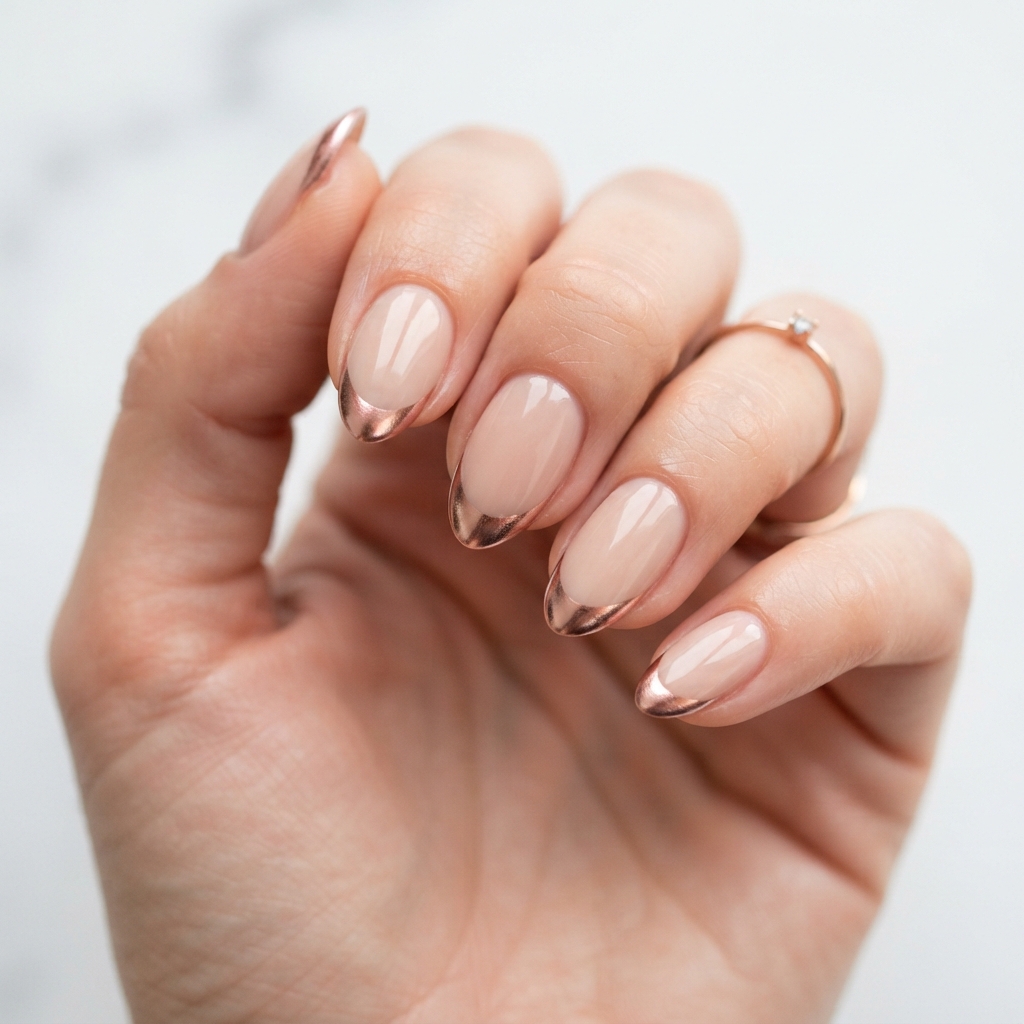 30 Rose Gold Nails Ideas: Creative Looks to Inspire Your Next Manicure 5 Rose Gold French Tip Nails Ideas