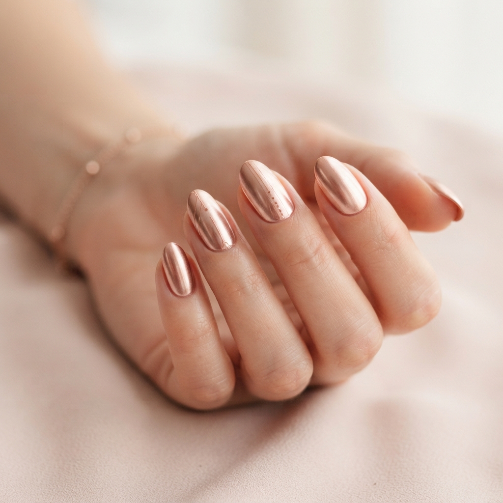 30 Rose Gold Nails Ideas: Creative Looks to Inspire Your Next Manicure 9 Rose Gold Metallic Nails Ideas