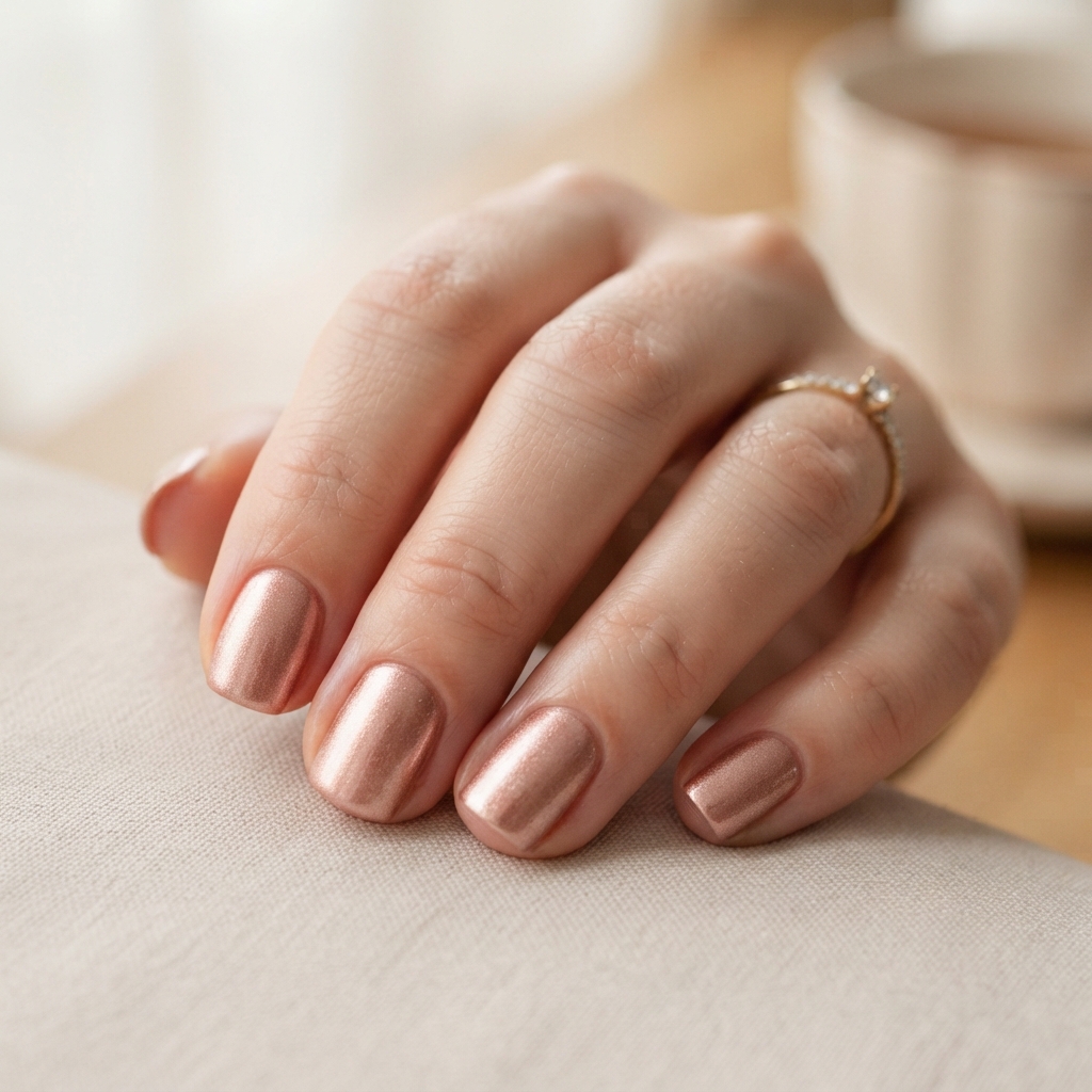30 Rose Gold Nails Ideas: Creative Looks to Inspire Your Next Manicure 26 Rose Gold Short Nails Ideas