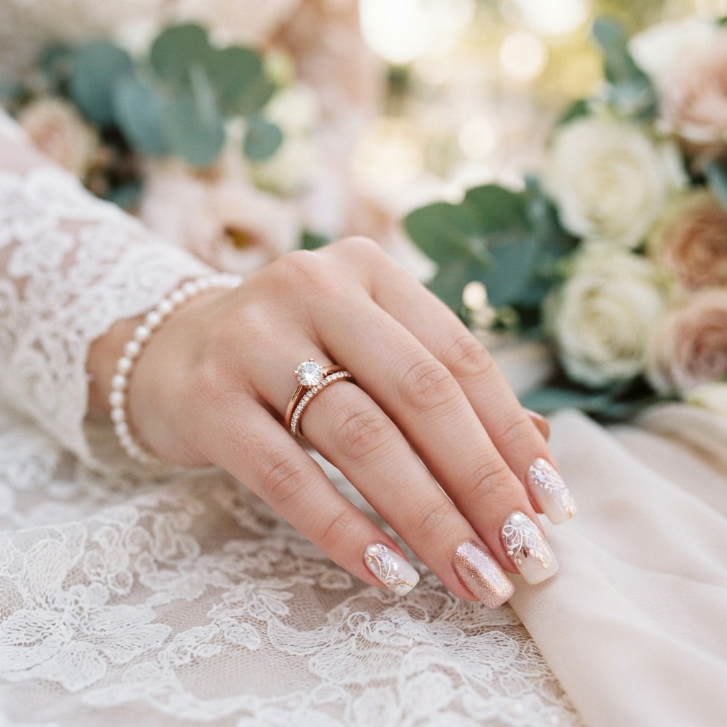 30 Rose Gold Nails Ideas: Creative Looks to Inspire Your Next Manicure 16 Rose Gold Wedding Nails Ideas