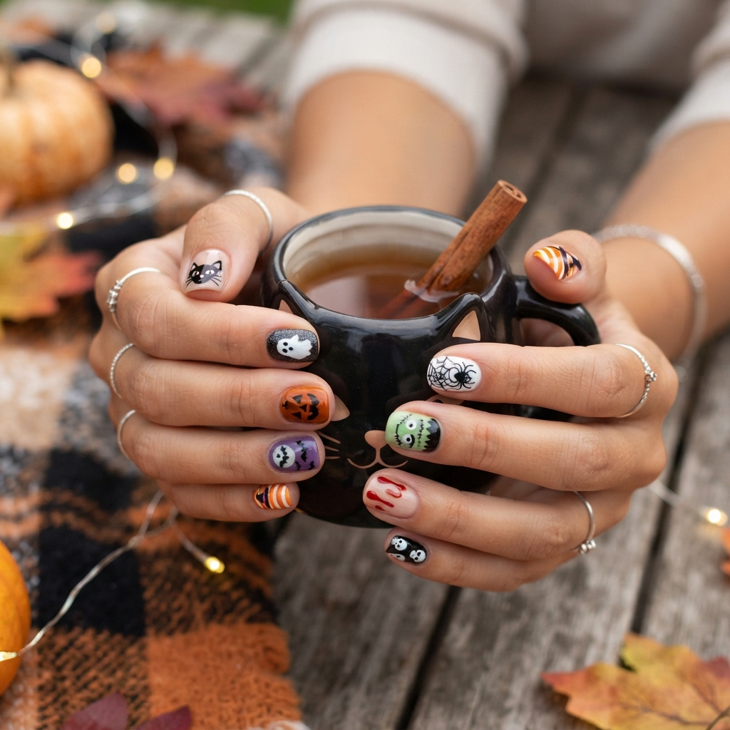 30 Cute Halloween Nails Ideas: Spooky, Fun & Adorable Nail Designs 25 Short Halloween Nail Ideas
