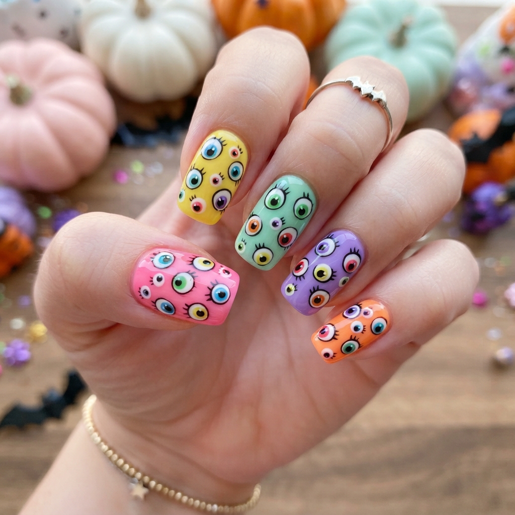 30 Cute Halloween Nails Ideas: Spooky, Fun & Adorable Nail Designs 20 Spooky Cute Eyeball Nail Ideas