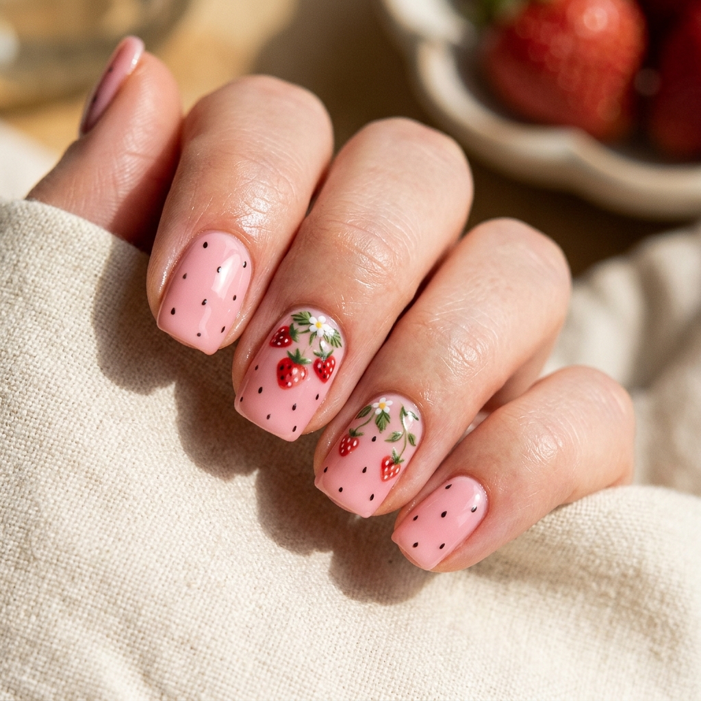 Strawberry Milk Nail Ideas