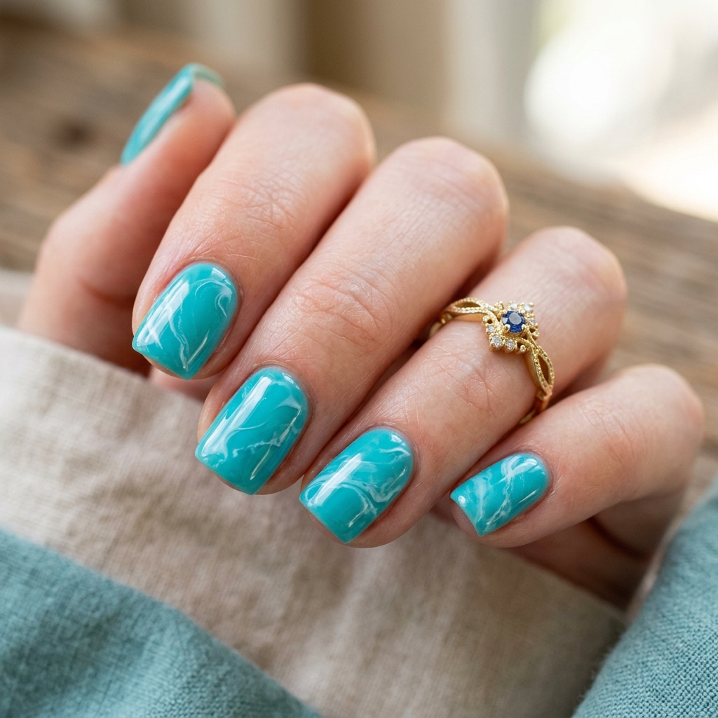 30 Tropical Vacation Nails Ideas: Your Ultimate Inspiration Guide 9 Turquoise Lagoon Nail Ideas