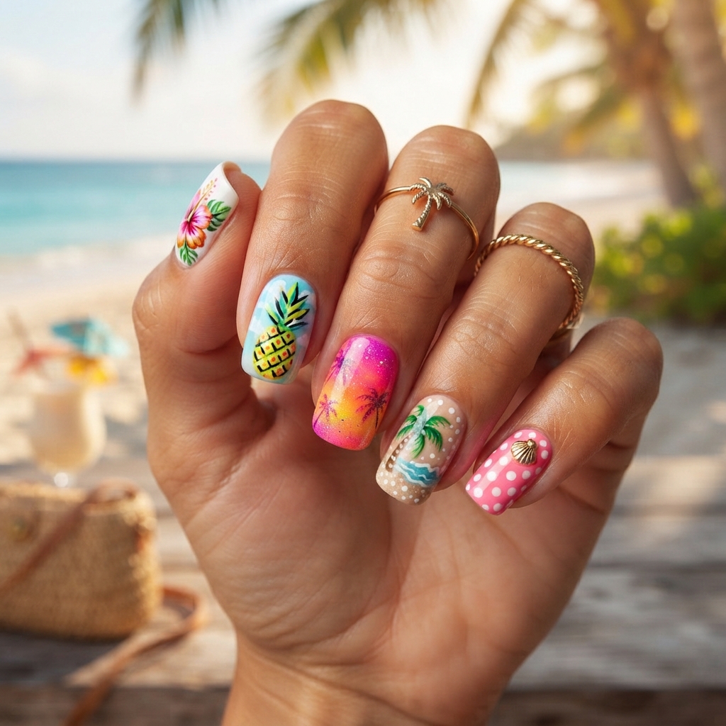 Best 30 Colorful Summer Nails Ideas for Every Vacation Vibe 25 Vacation Inspired Nail Ideas