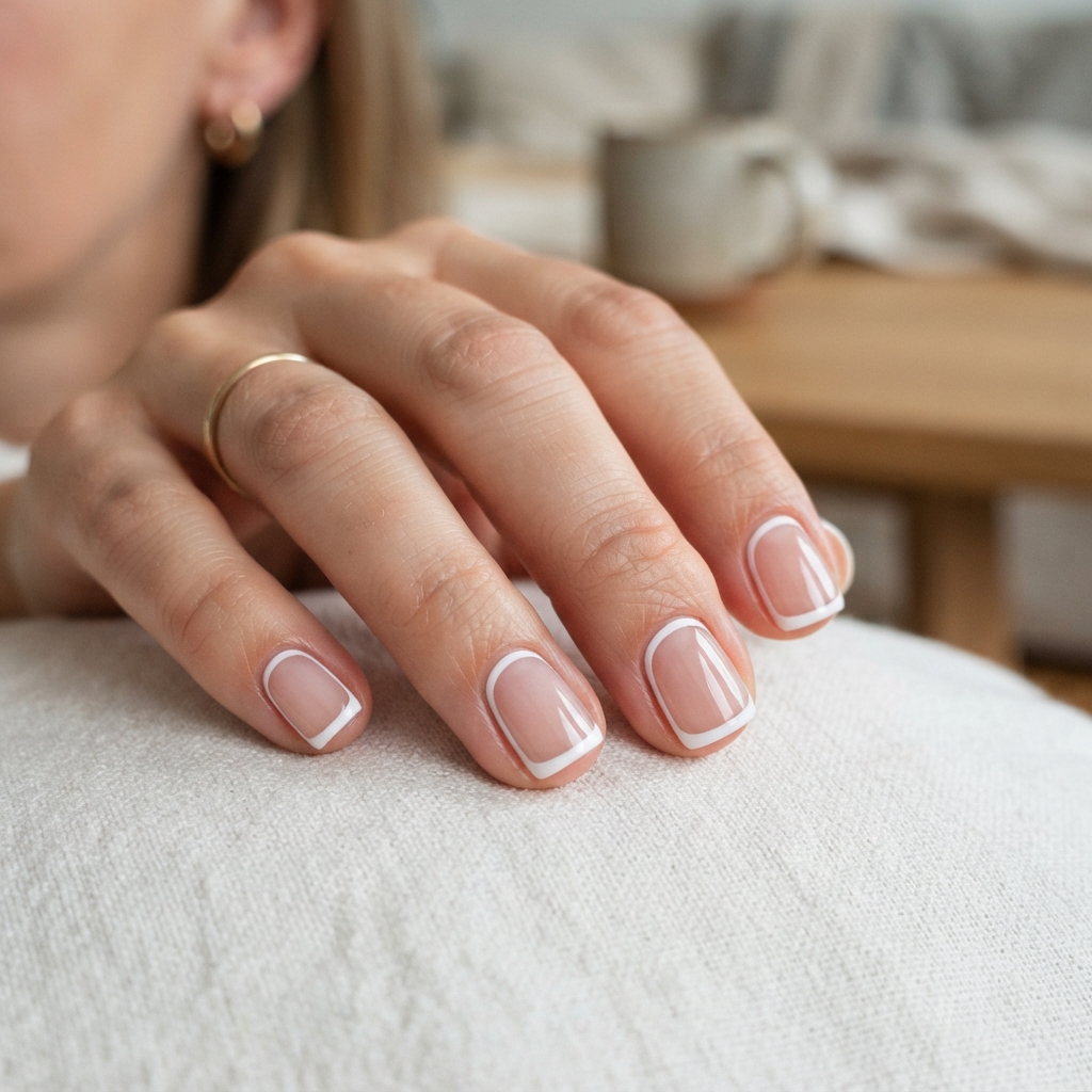 30 Short White Nails Ideas to Try This Season 12 White Negative Space Nail Ideas