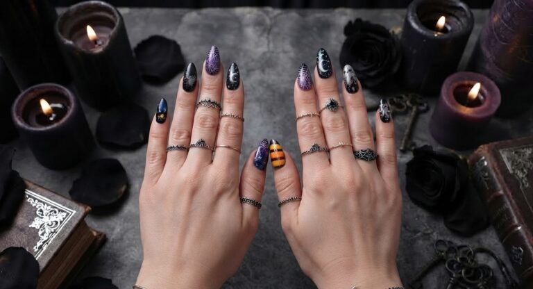 Simple Halloween Nails