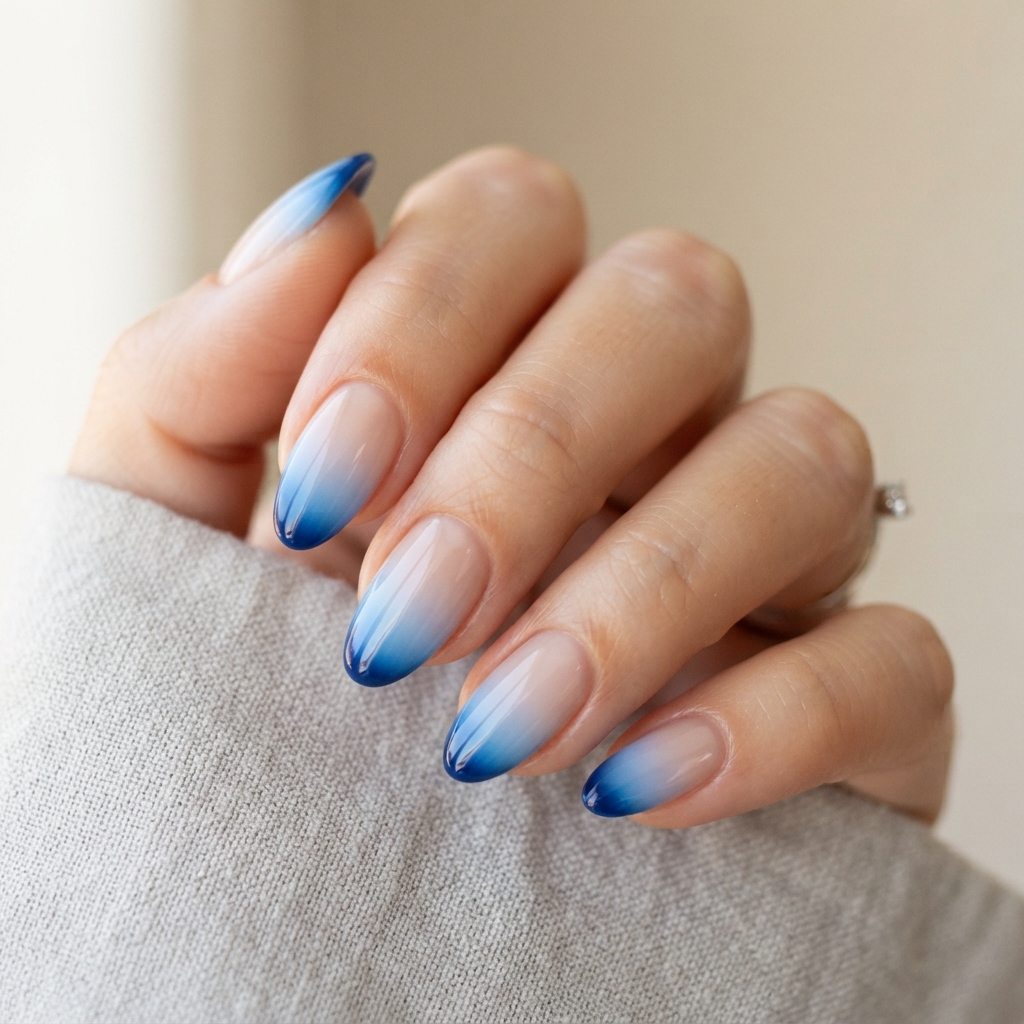 Ombre Blue French Tip Ideas