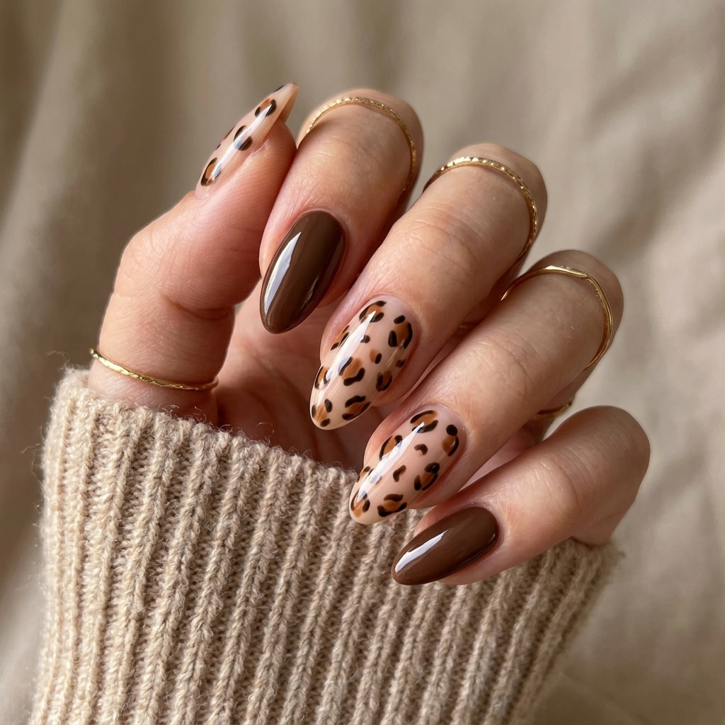 Brown Leopard Print Nail Ideas