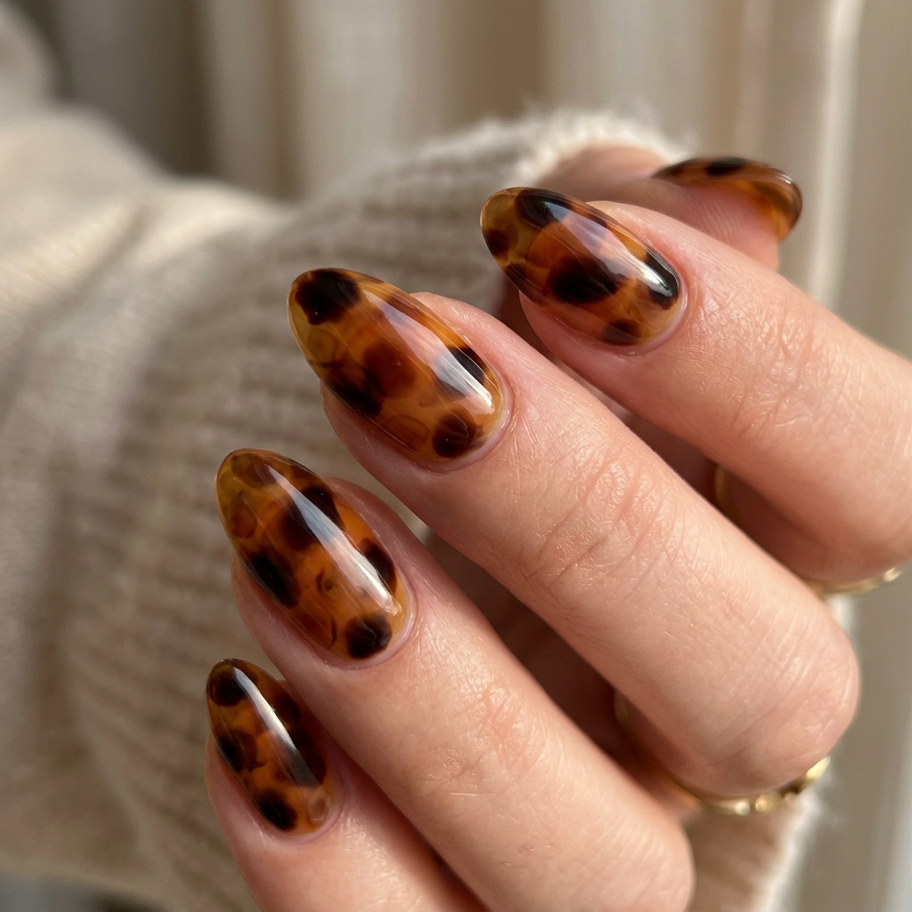 Brown Tortoiseshell Nail Ideas