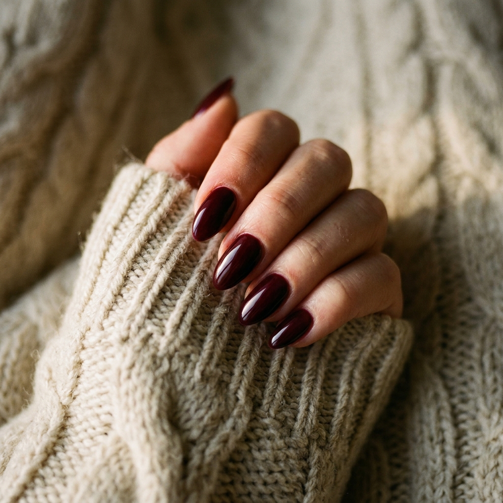 30 Solid Color Nails Ideas for a Fresh, Stylish Look 11 Burgundy Solid Color Nails Ideas