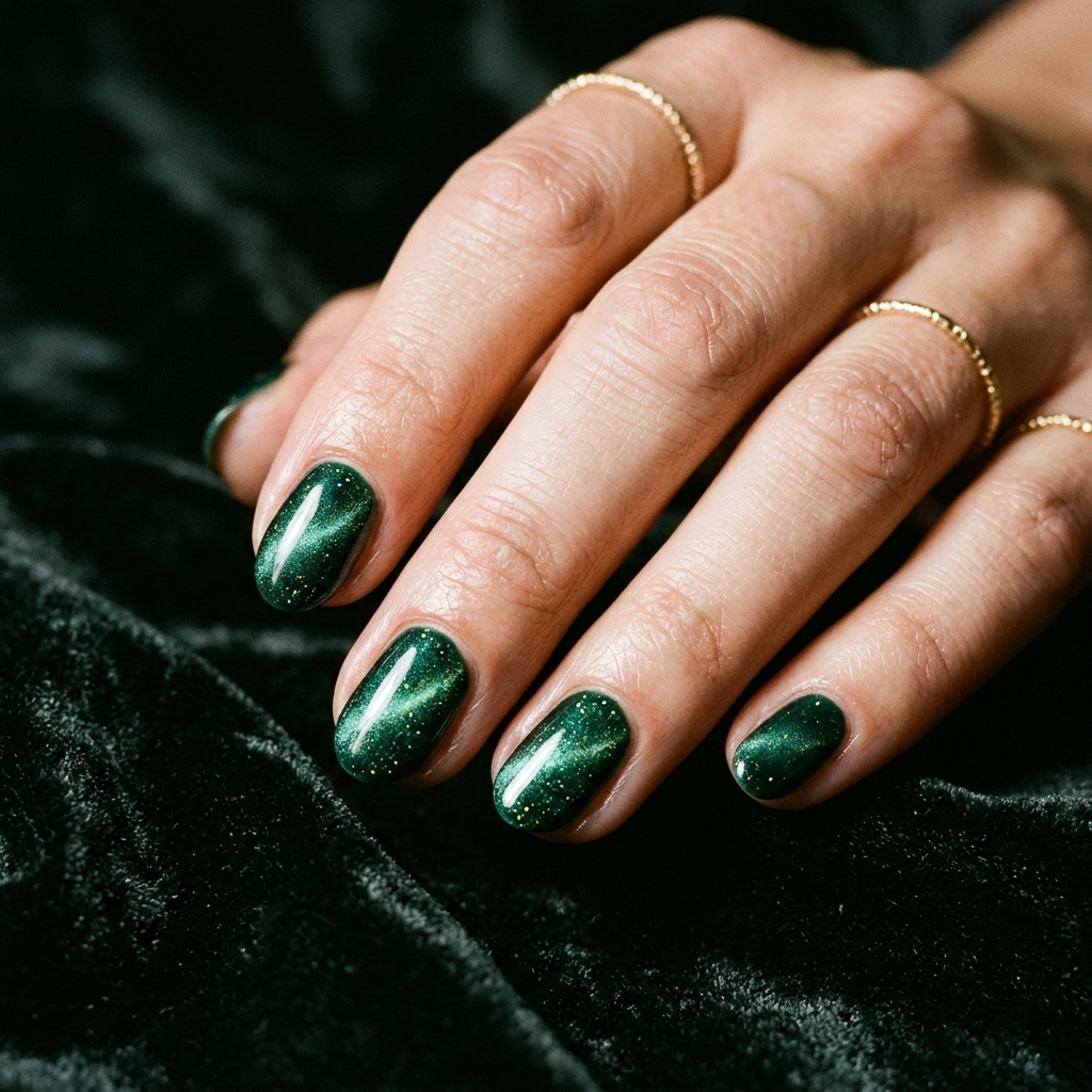 30 Short oval nails ideas: Creative Designs to Inspire Your Next Manicure 12 Cat Eye Short Oval Nail Ideas