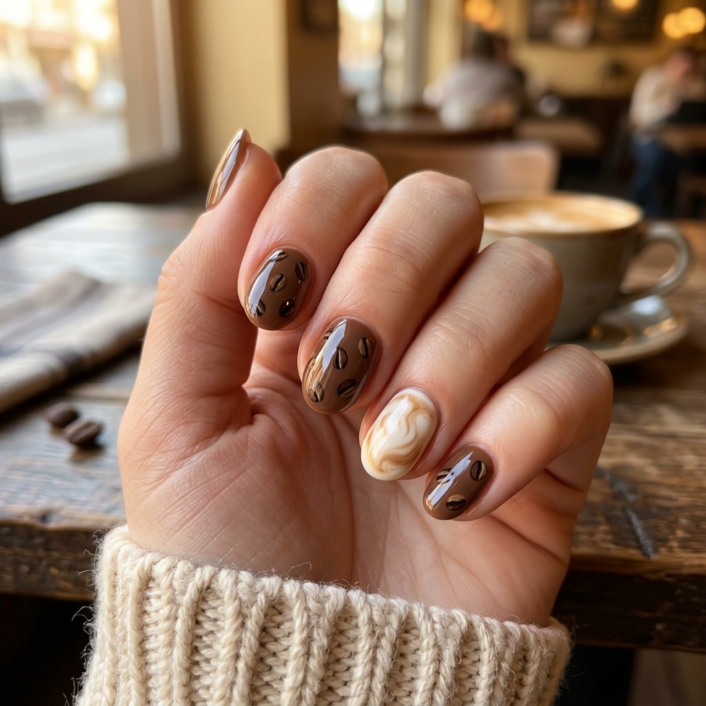 Coffee Bean Nail Art Ideas