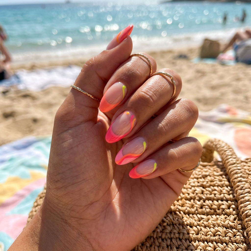 Pink French Summer Nails Ideas