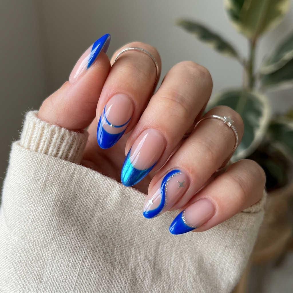 Electric Blue French Tip Ideas