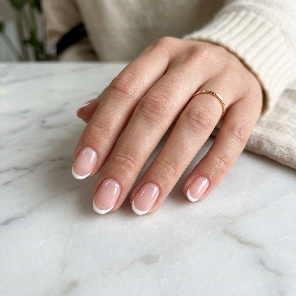 30 Short oval nails ideas: Creative Designs to Inspire Your Next Manicure 3 Classic French Tip Short Oval Nail Ideas
