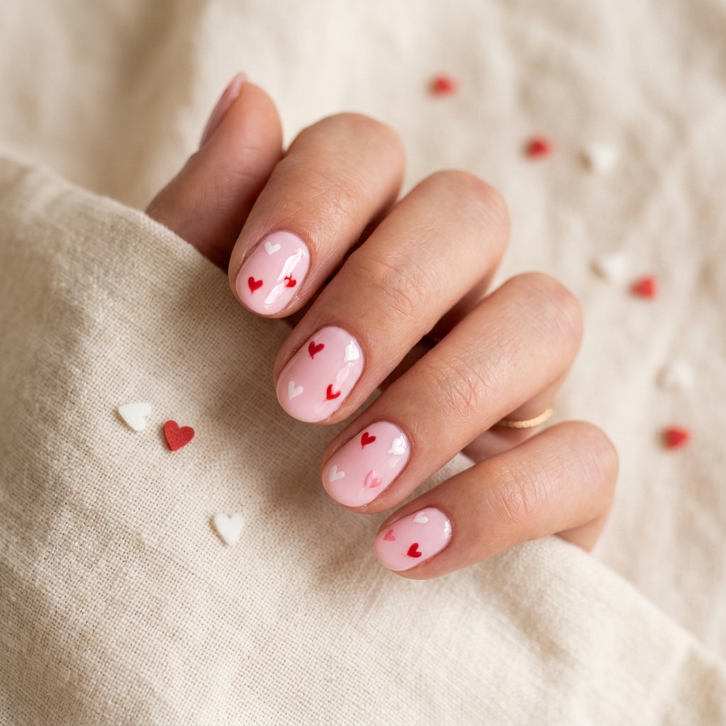 30 Short oval nails ideas: Creative Designs to Inspire Your Next Manicure 29 Heart Design Short Oval Nails Ideas