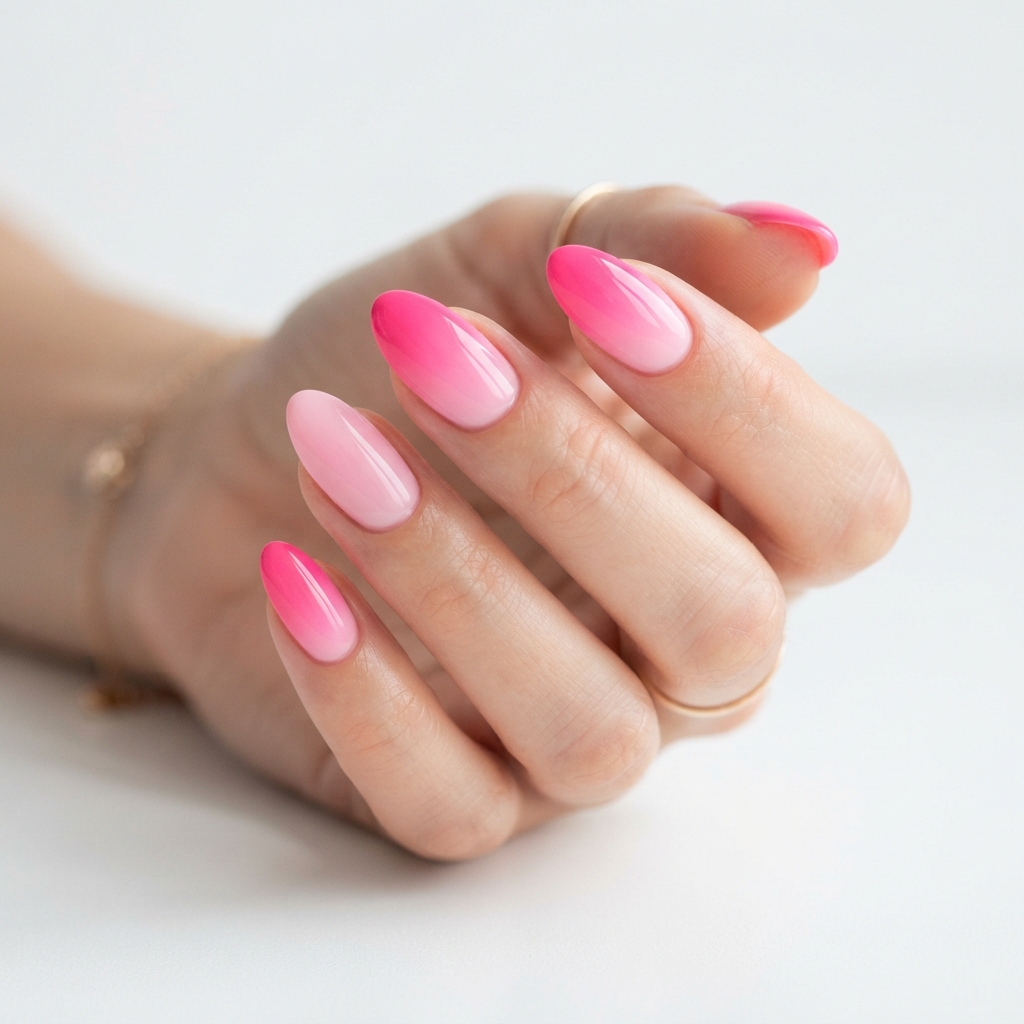 Best 30 Bright Pink Nails Ideas for Every Season and Style 2 Hot Pink Ombre Nail Ideas