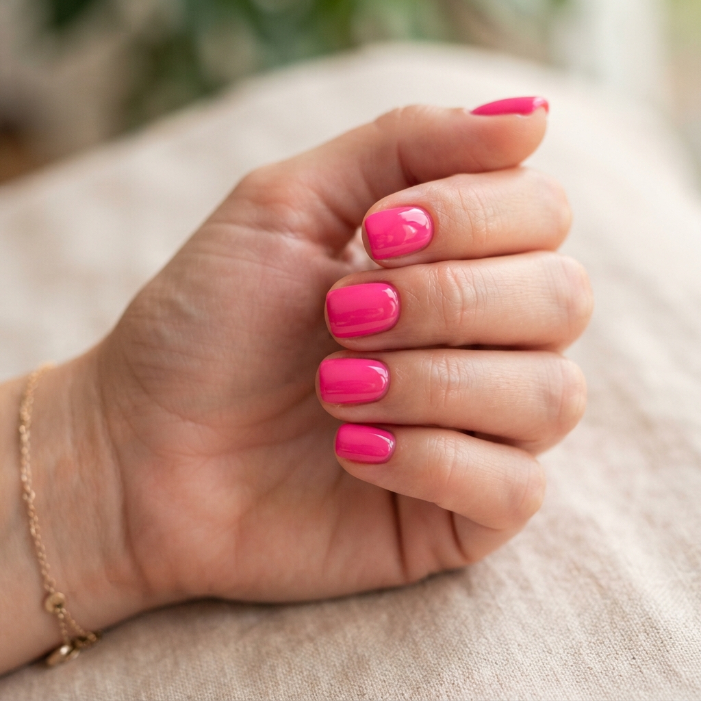 Best 30 Bright Pink Nails Ideas for Every Season and Style 27 Hot Pink Short Nail Ideas