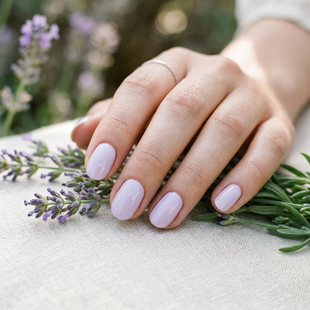 30 Short oval nails ideas: Creative Designs to Inspire Your Next Manicure 22 Lavender Short Oval Nail Ideas