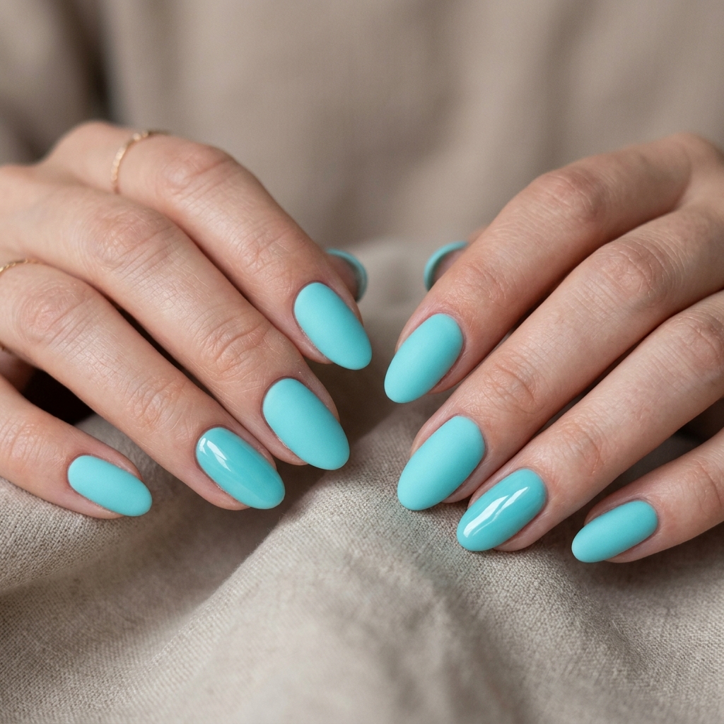 Matte Tiffany Blue Nail Ideas