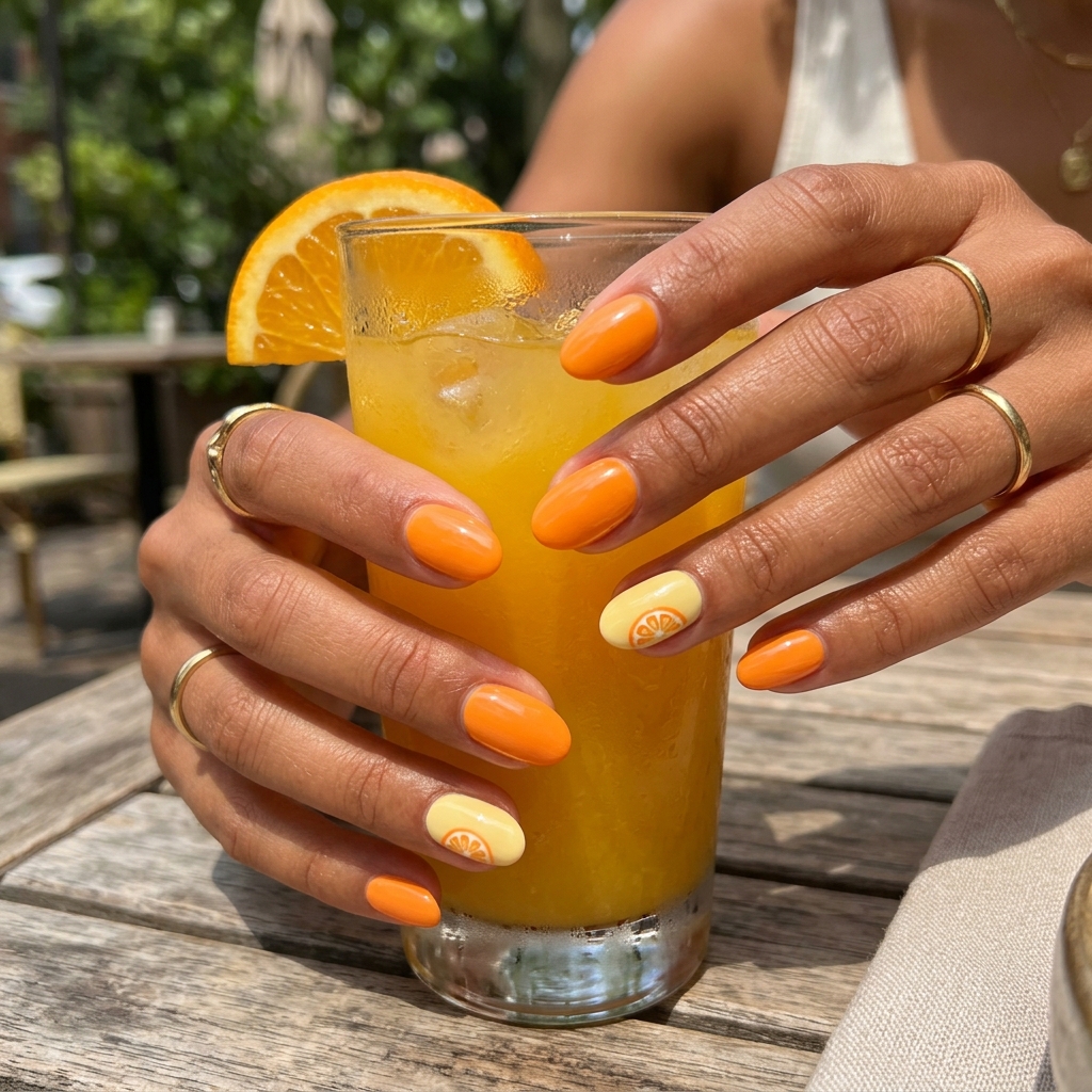 August Nails Ideas: 30 Fresh Looks to Inspire Your Next Manicure 4 Bright Orange Summer Nail Ideas