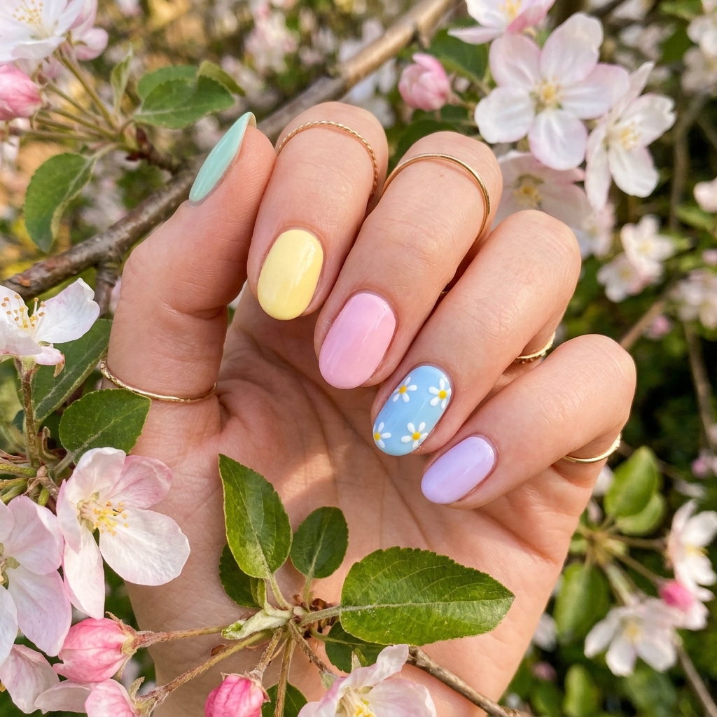30 Short oval nails ideas: Creative Designs to Inspire Your Next Manicure 27 Spring Pastel Short Oval Nail Ideas