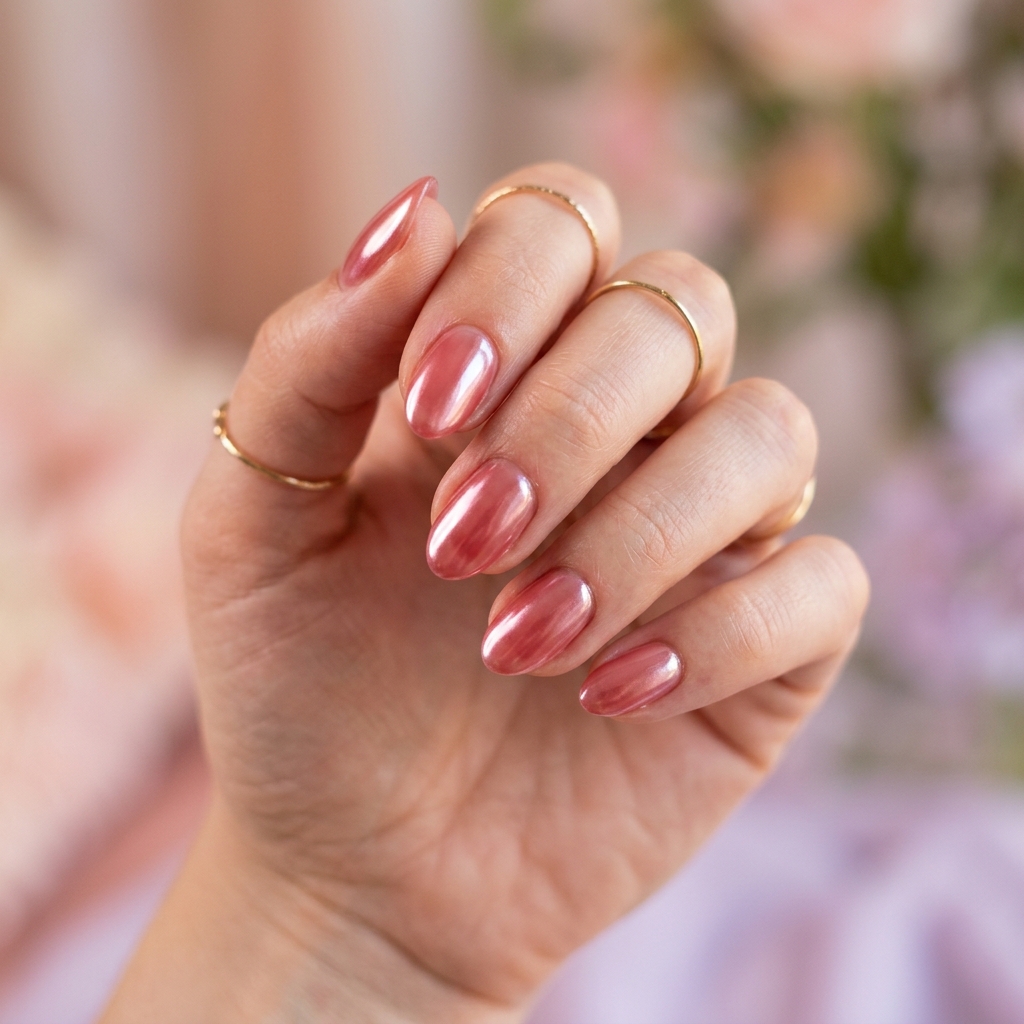 Glazed Donut Red Chrome Nails Ideas