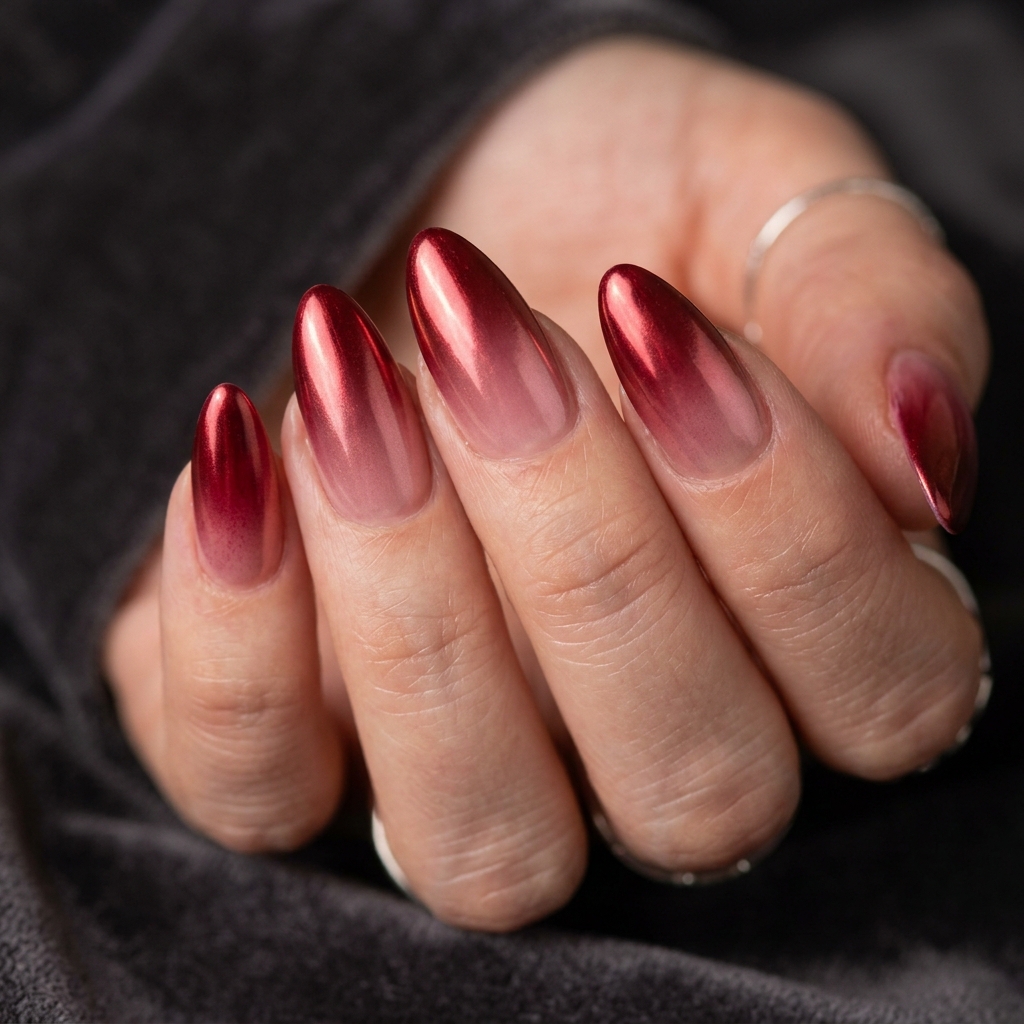 Red Chrome Ombre Nails Ideas