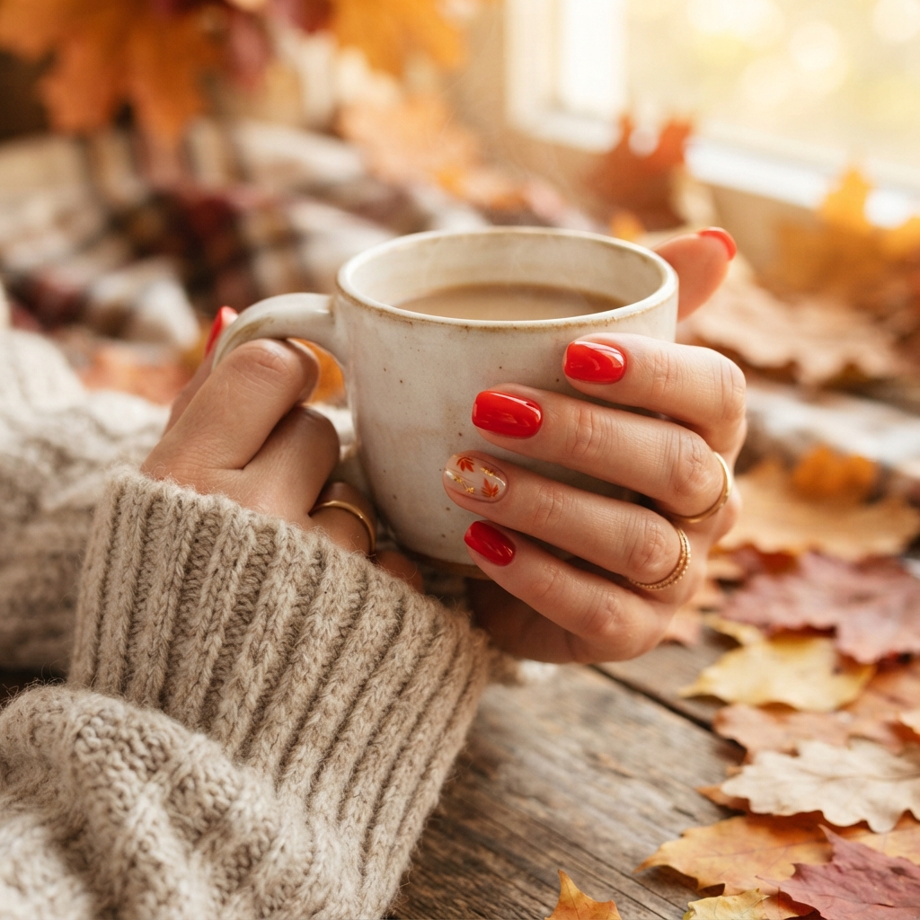 Bright Red Fall Nails Ideas