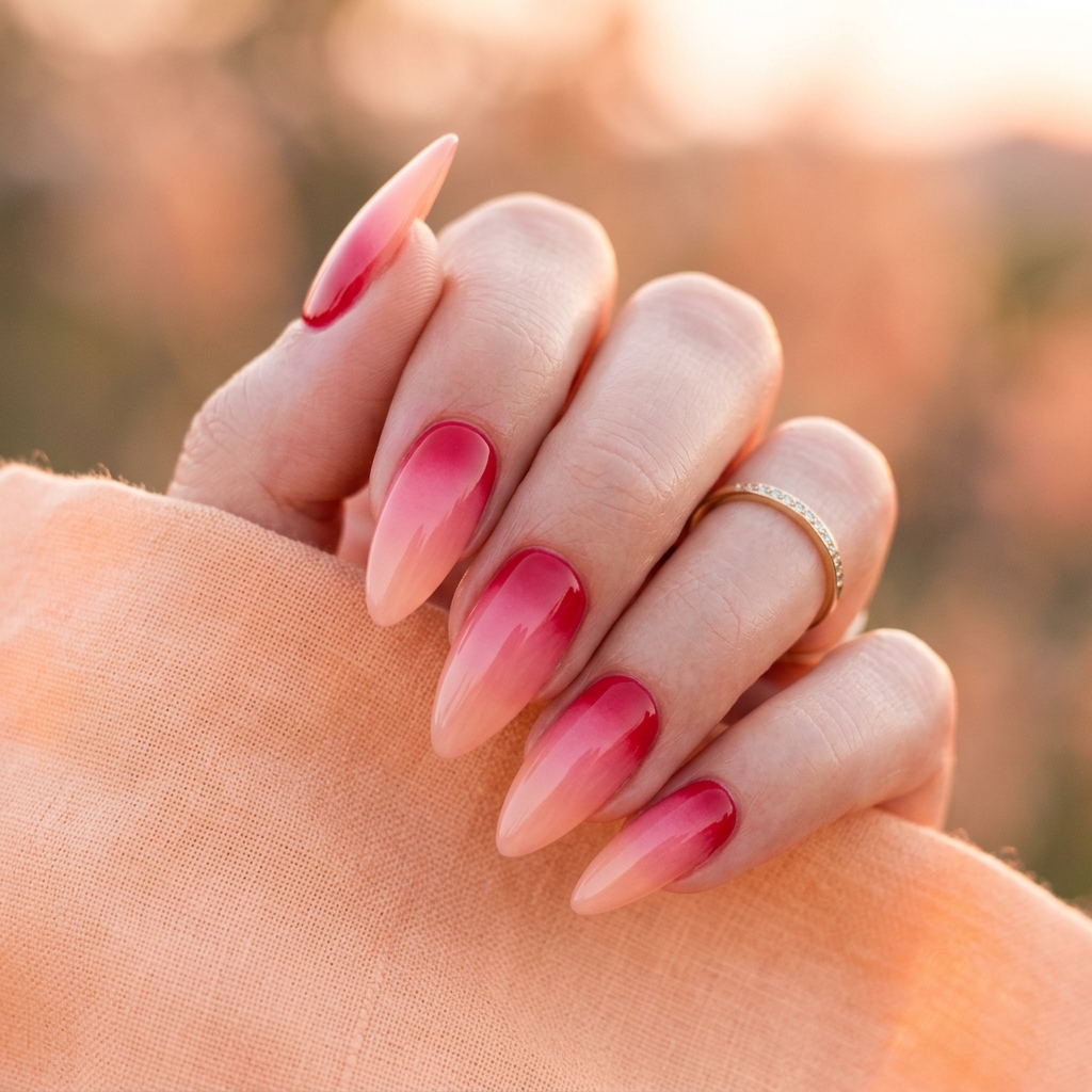 Red Ombre Acrylic Nails Ideas