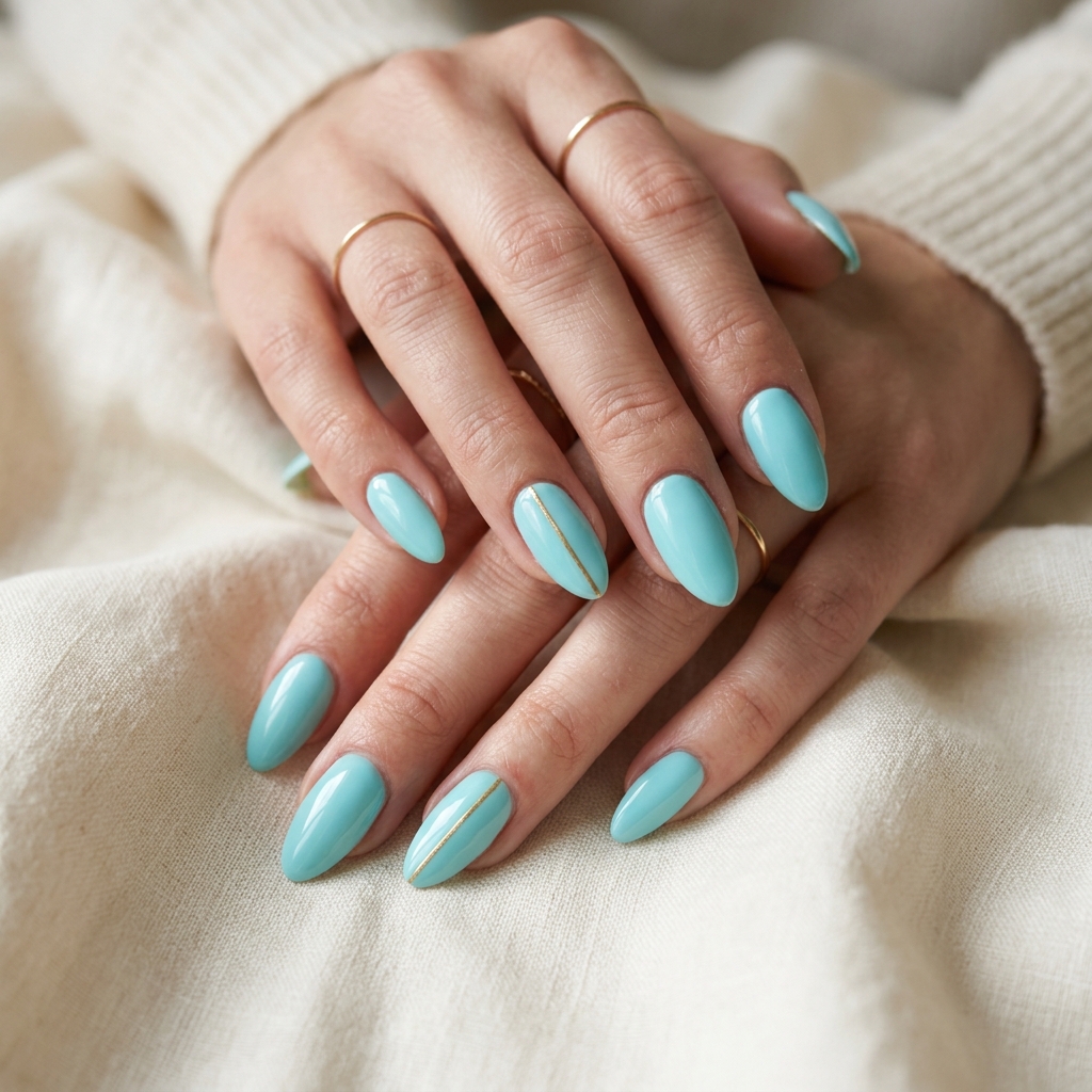 Tiffany Blue Almond Nail Ideas