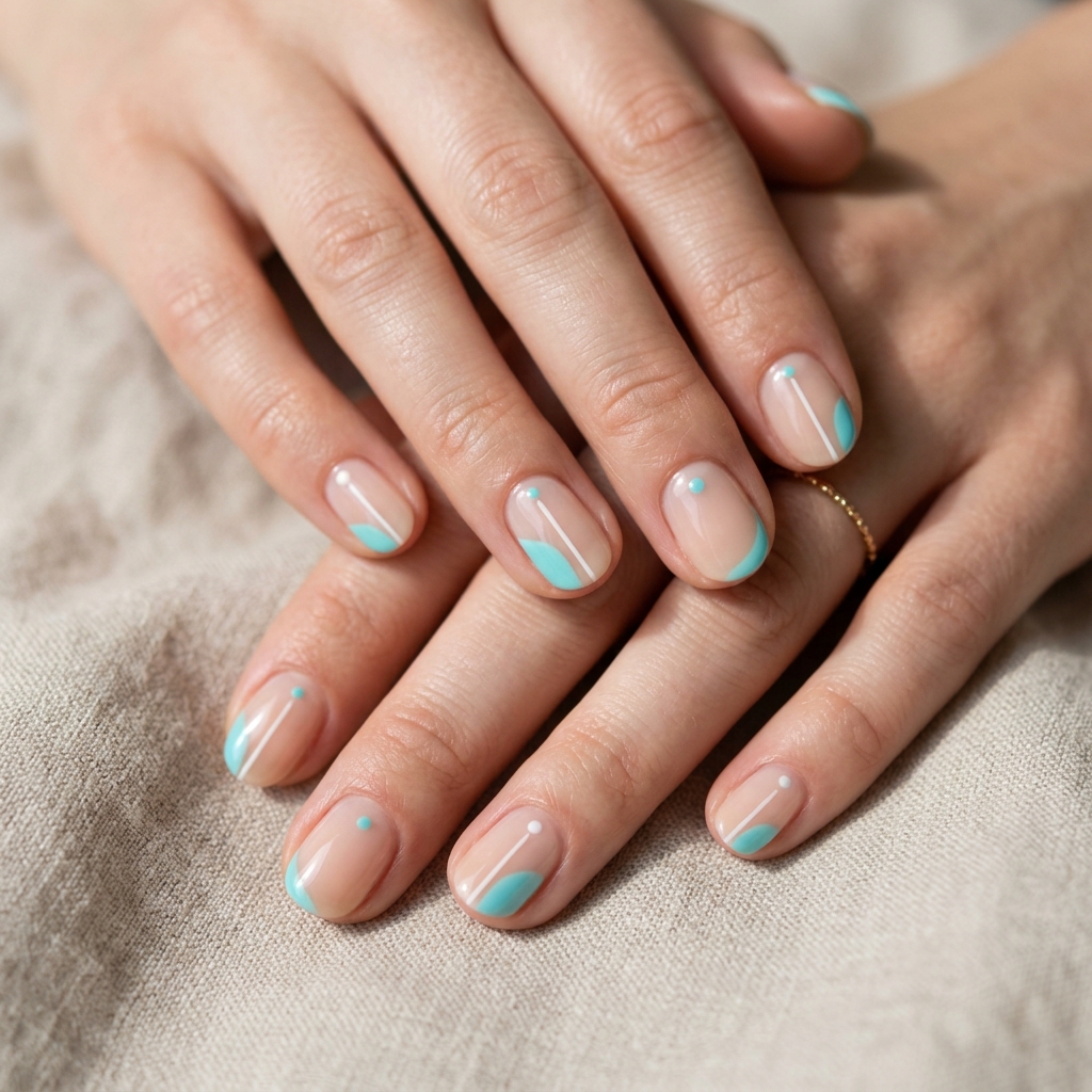 Tiffany Blue Minimalist Nail Ideas