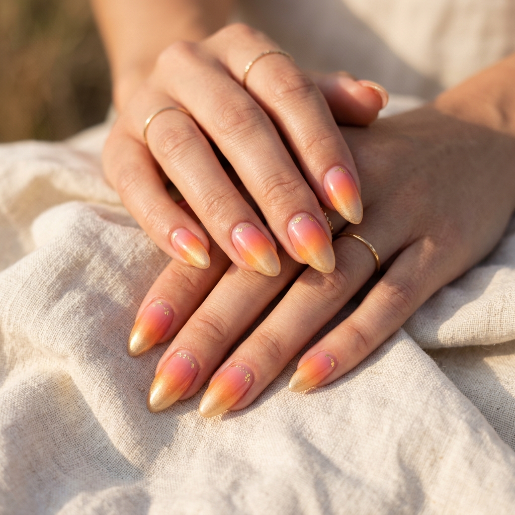 August Nails Ideas: 30 Fresh Looks to Inspire Your Next Manicure 2 Sunset Ombre August Nails Ideas